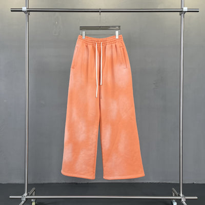 American Street Fashion Style For Men And Women Distressed Fleece Straight Wide-leg Casual Pants