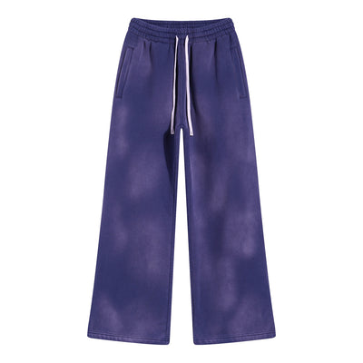 American Street Fashion Style For Men And Women Distressed Fleece Straight Wide-leg Casual Pants