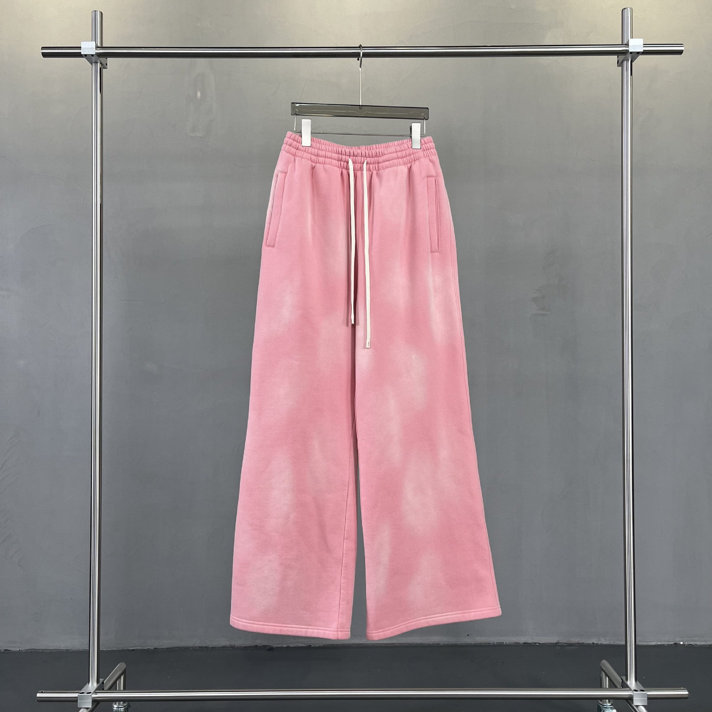 American Street Fashion Style For Men And Women Distressed Fleece Straight Wide-leg Casual Pants