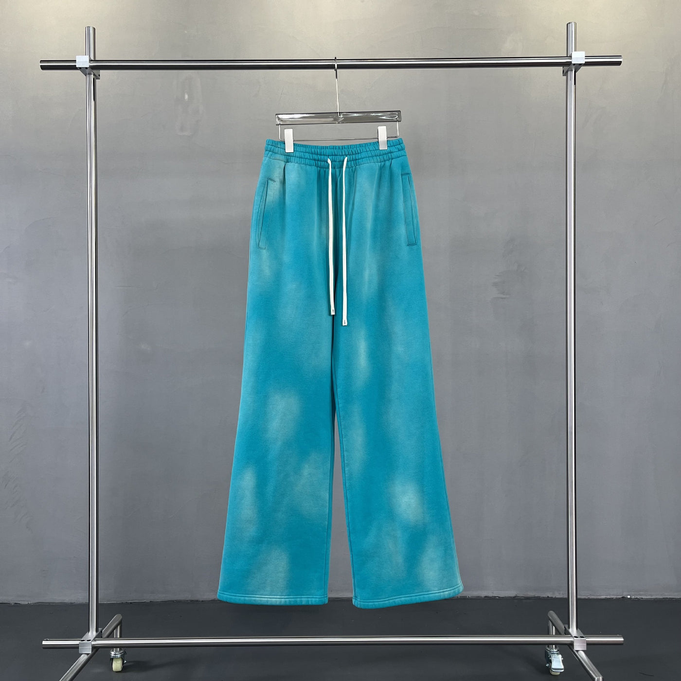 American Street Fashion Style For Men And Women Distressed Fleece Straight Wide-leg Casual Pants