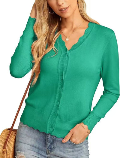 Manteau cardigan court en tricot tendance