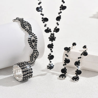 Crystal Necklace & Bracelet Jewelry Set