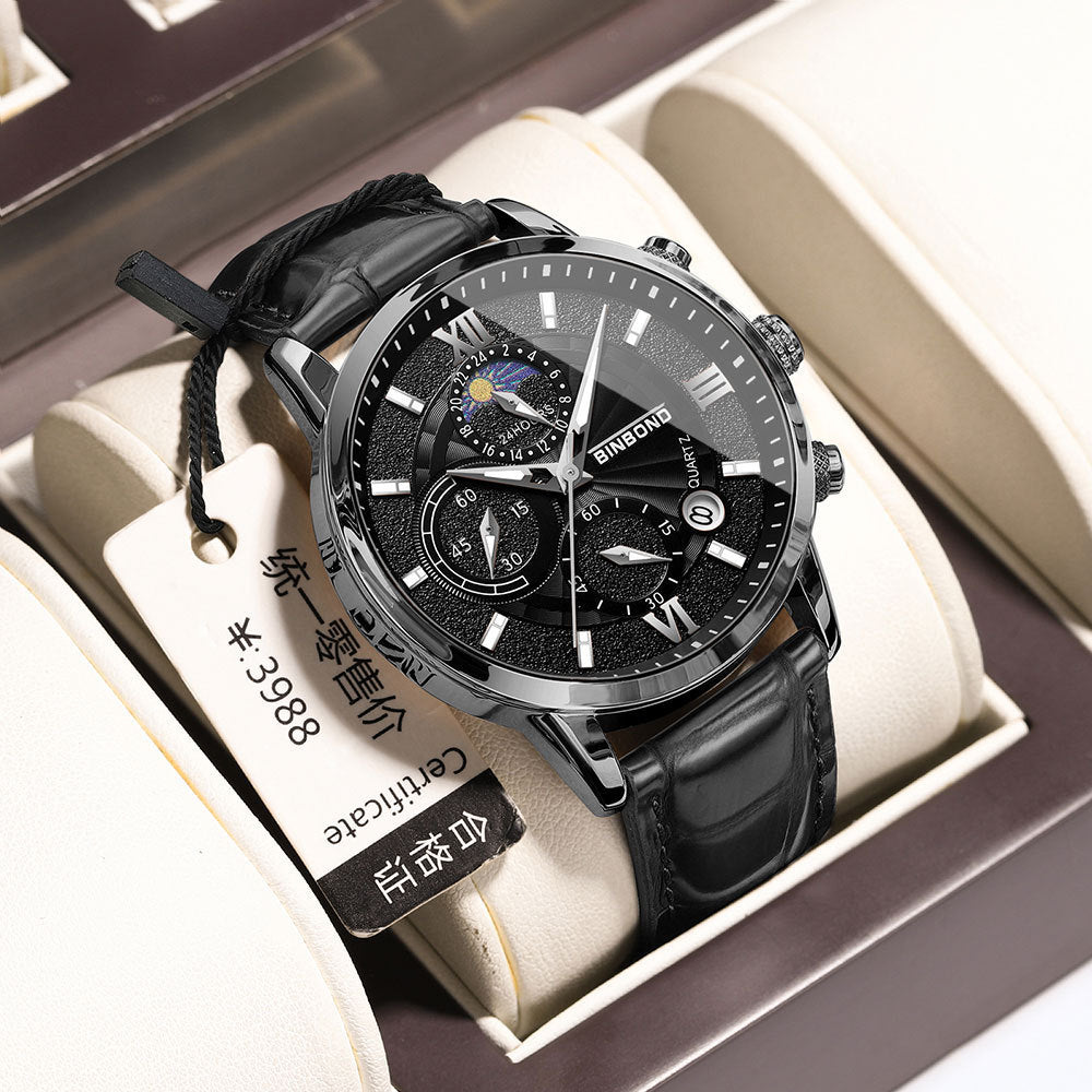 Simple Multifunctional Chronograph Waterproof Quartz Watch
