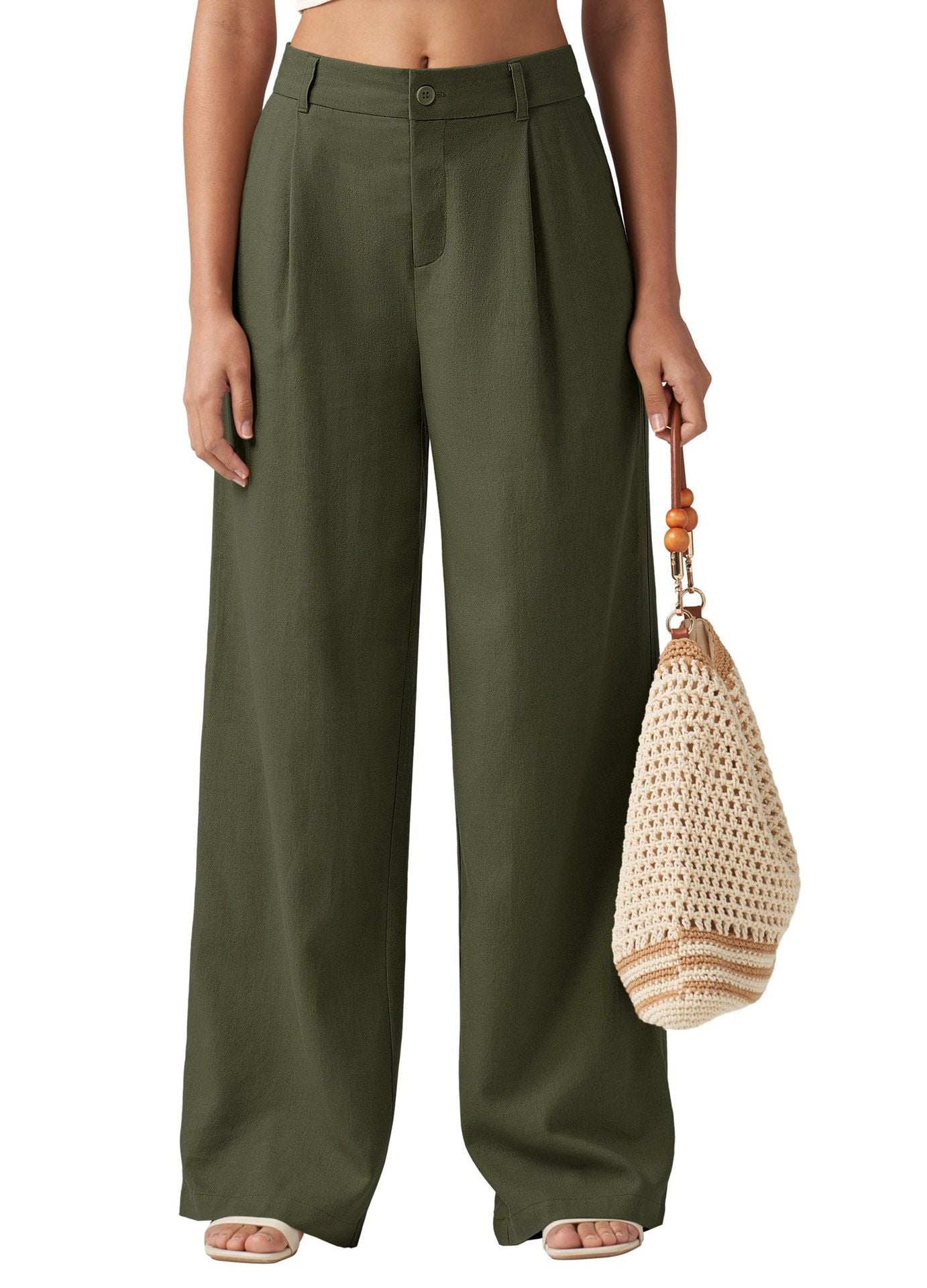 Loose Casual And Comfortable Pocket Straight-leg Pants