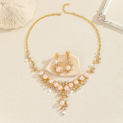 Women's Fashion Necklace Two-piece Earrings Set