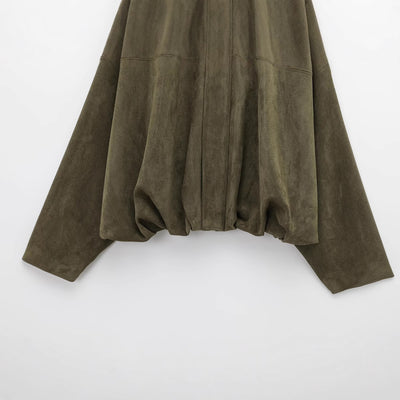 Green Suede Bomber Jacket Coat