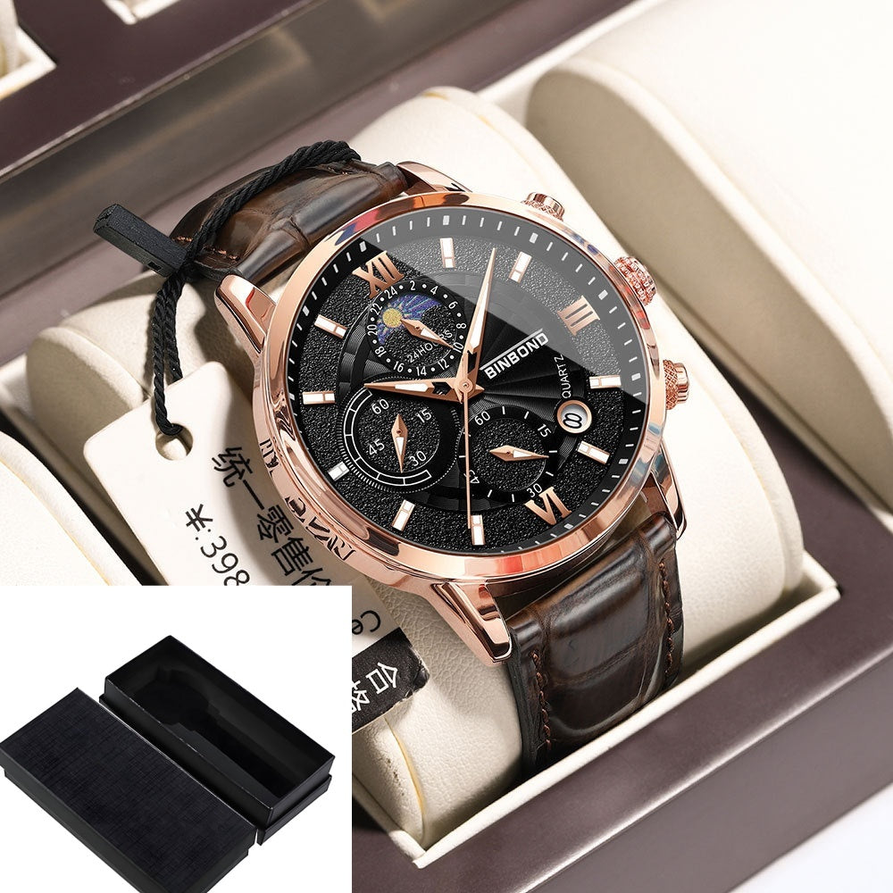 Simple Multifunctional Chronograph Waterproof Quartz Watch