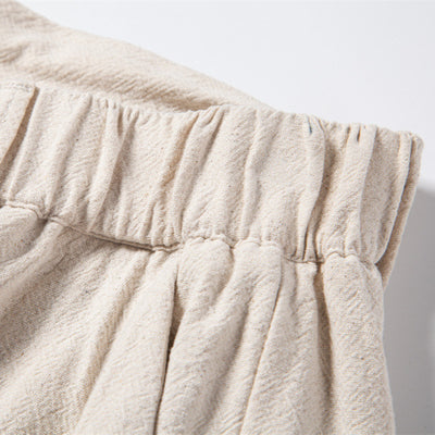 Pantalon décontracté en coton et lin pour homme