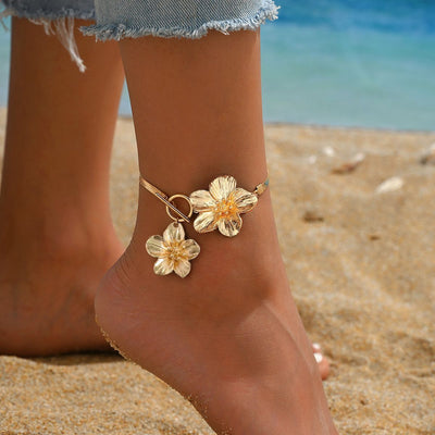 Simple Flower Anklet with OT Buckle