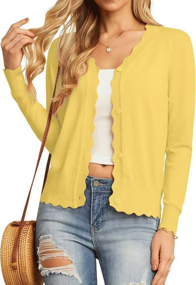 Manteau cardigan court en tricot tendance