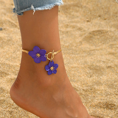 Simple Flower Anklet with OT Buckle