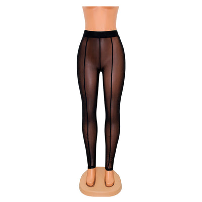 Leggings skinny en maille transparente pour femmes