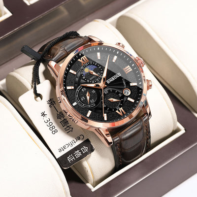 Simple Multifunctional Chronograph Waterproof Quartz Watch