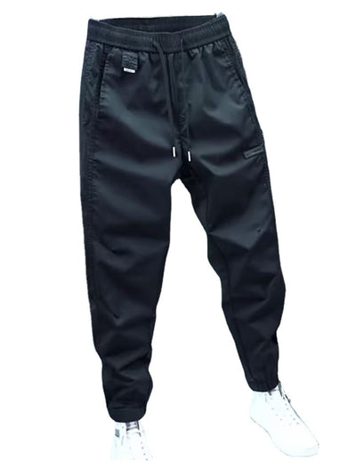 Pantalon décontracté d'été fin pour homme, couleur unie, tendance, style Hong Kong, coupe slim