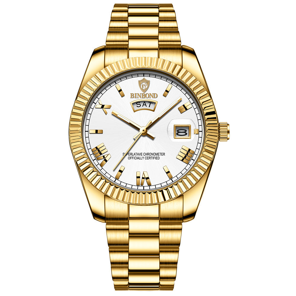 Roman Dial Stainless Steel Quartz Watch