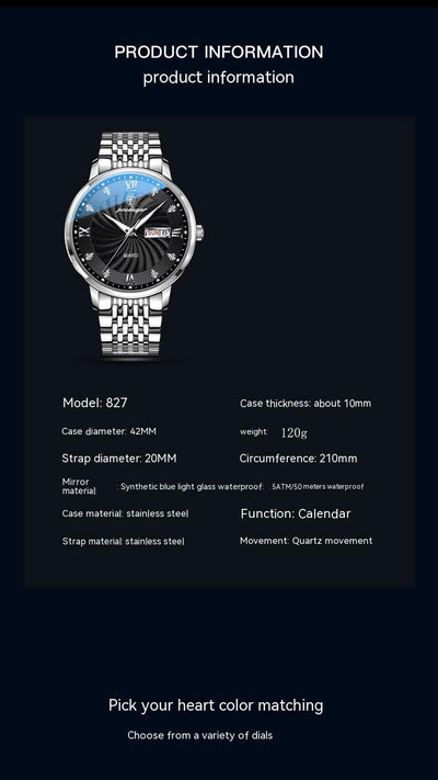 Men’s Steel Strap Luxury Watch