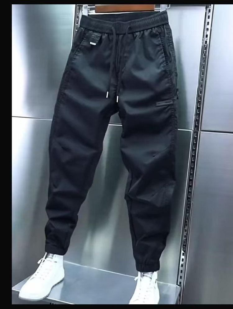 Pantalon décontracté d'été fin pour homme, couleur unie, tendance, style Hong Kong, coupe slim