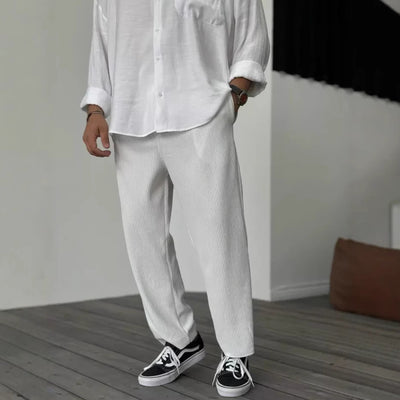 Pantalon de sport décontracté ample et droit de style Hong Kong