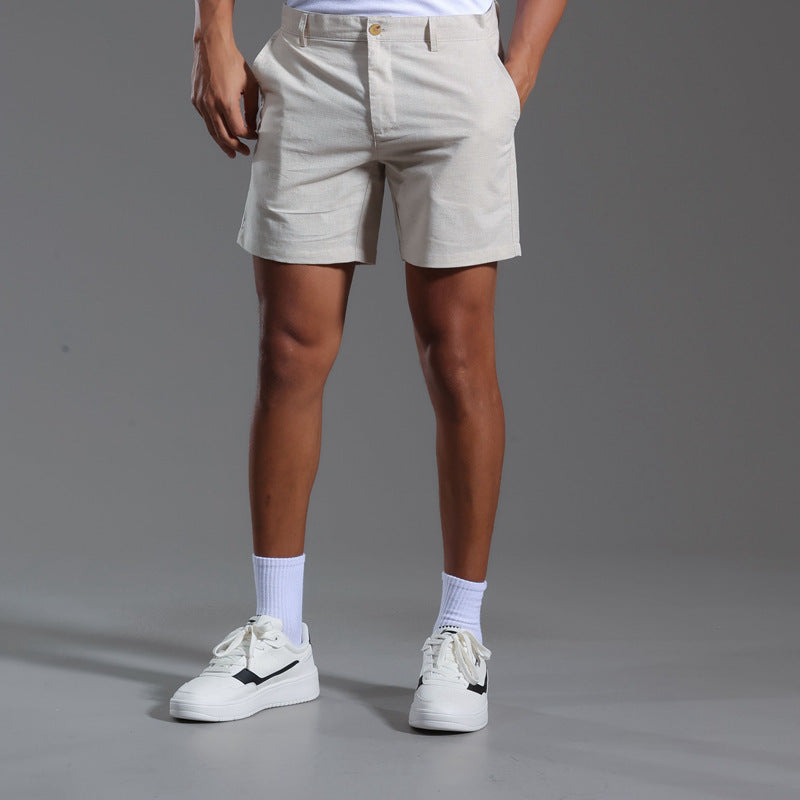 Men's Loose Plus Size Linen Cotton Blended Casual Short-length Pants