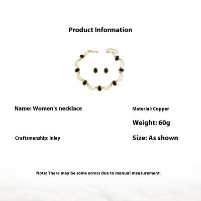 Vintage Gem Inlay Jewelry Set