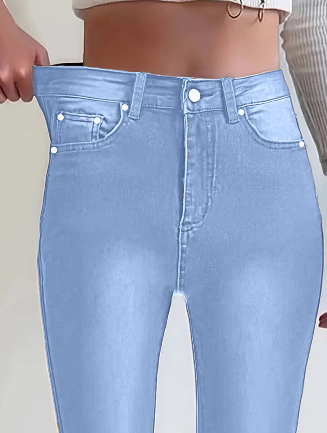 American Retro Brown Straight-leg Denim Pants