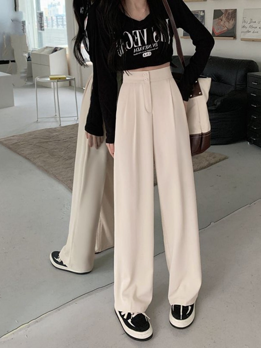 New High Waist Drooping Straight Pear Shapes Pants