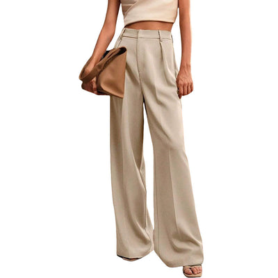 Women's Casual Loose Straight Business Commute Wide Leg Pants