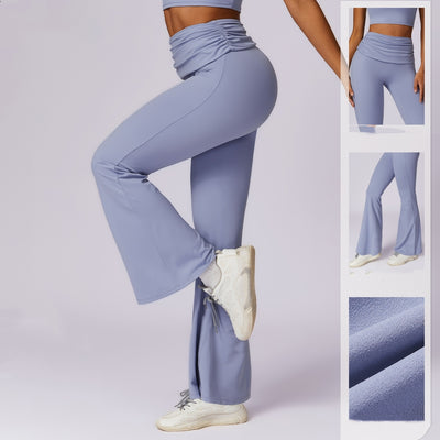 Pantalon de yoga européen et américain à séchage rapide, rehausseur de hanches, sensation nude, jambes larges décontractées