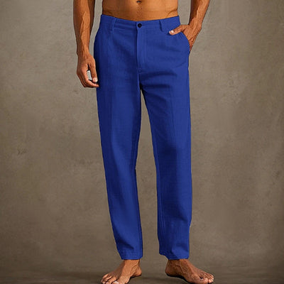 Pantalon skinny en lin pour homme, avec poche diagonale, confortable et respirant