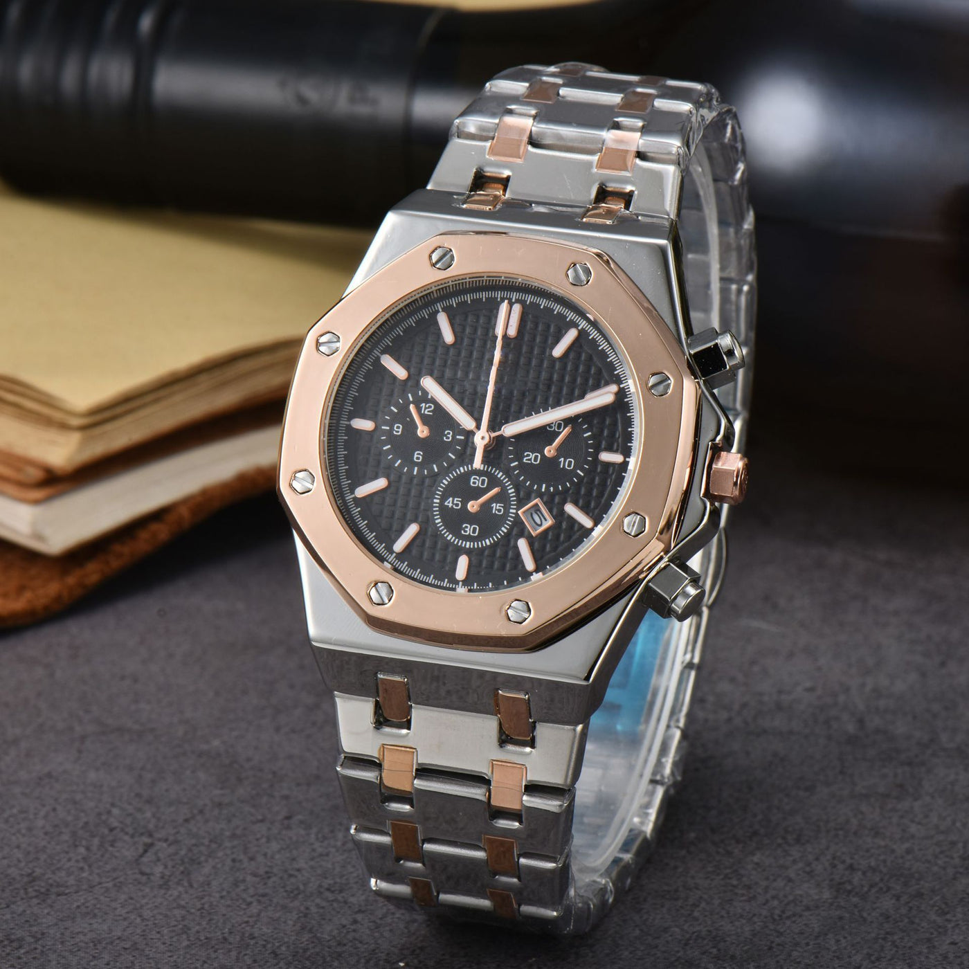 Men’s Stainless Steel Quartz Calendar Watch