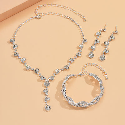 Crystal Necklace & Bracelet Jewelry Set
