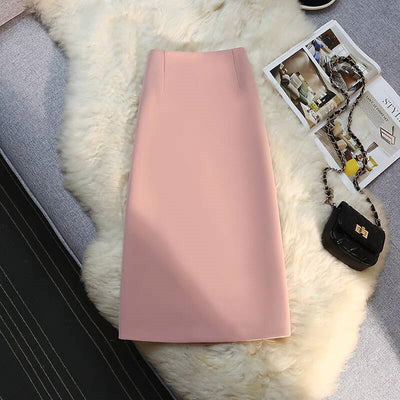 Women's Mid-length Straight Skirt Draping Effect
