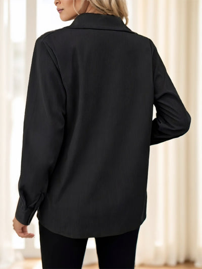 Button Front Flap Pockets Jacket