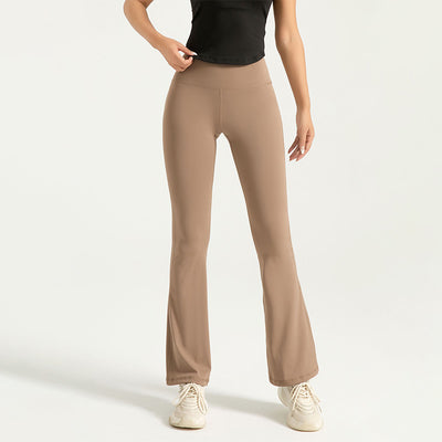 High Waist Hip Lift Yoga Bell-bottom Pants Nude Feel Fitness