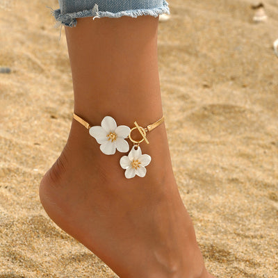 Simple Flower Anklet with OT Buckle
