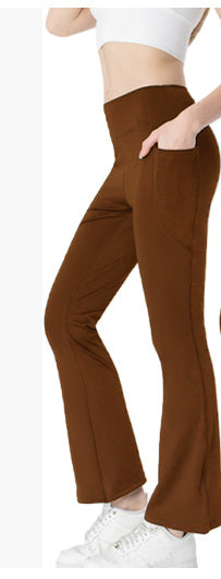 Pantalon court amincissant taille moyenne pour femme, pantalon bootcut décontracté à poches