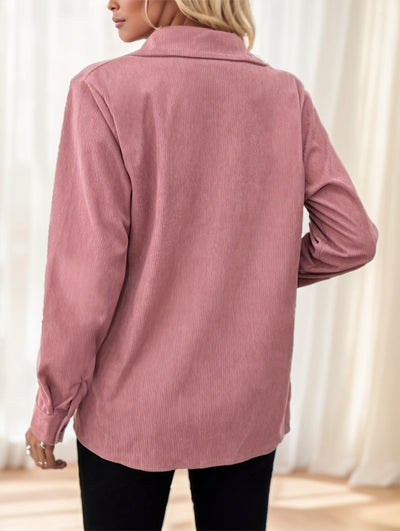 Button Front Flap Pockets Jacket