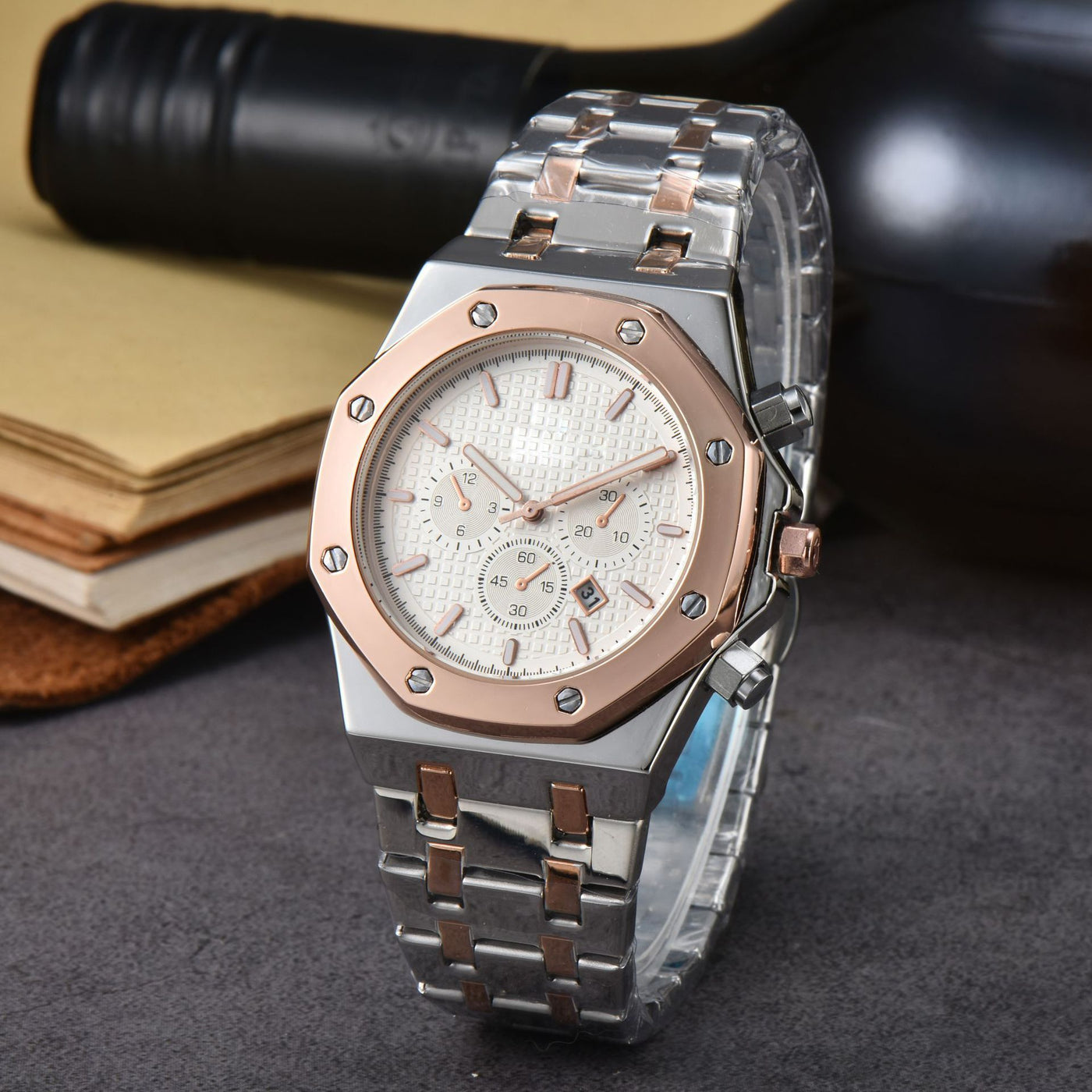 Men’s Stainless Steel Quartz Calendar Watch