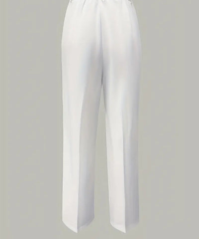 Women's White Minimalist Pants Made Of Polyester