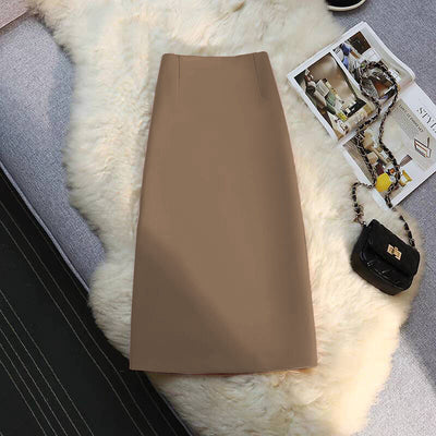 Women's Mid-length Straight Skirt Draping Effect