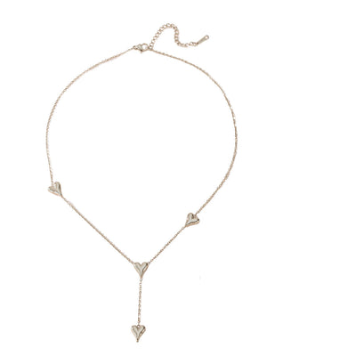 Peach Heart Tassel Necklace for Women