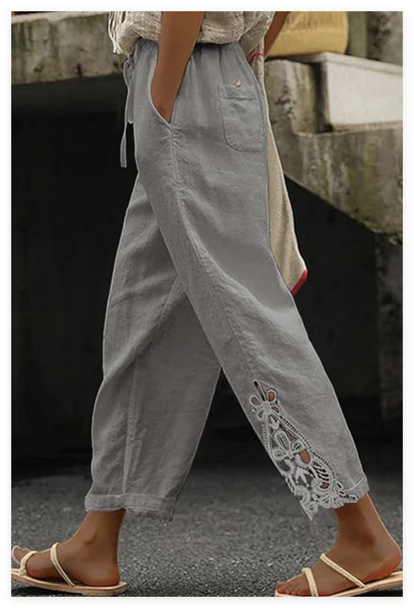 Women's Casual Pants Baggy Straight Trousers
