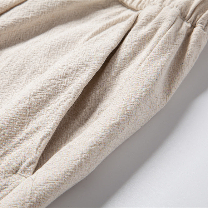 Pantalon décontracté en coton et lin pour homme