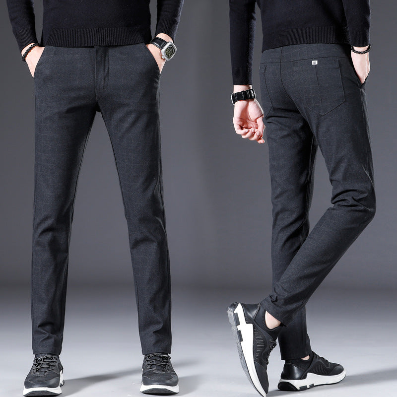 Pantalon habillé extensible pour homme, coupe slim