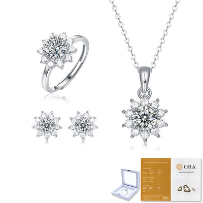 925 Silver Ring & Necklace Jewelry Set